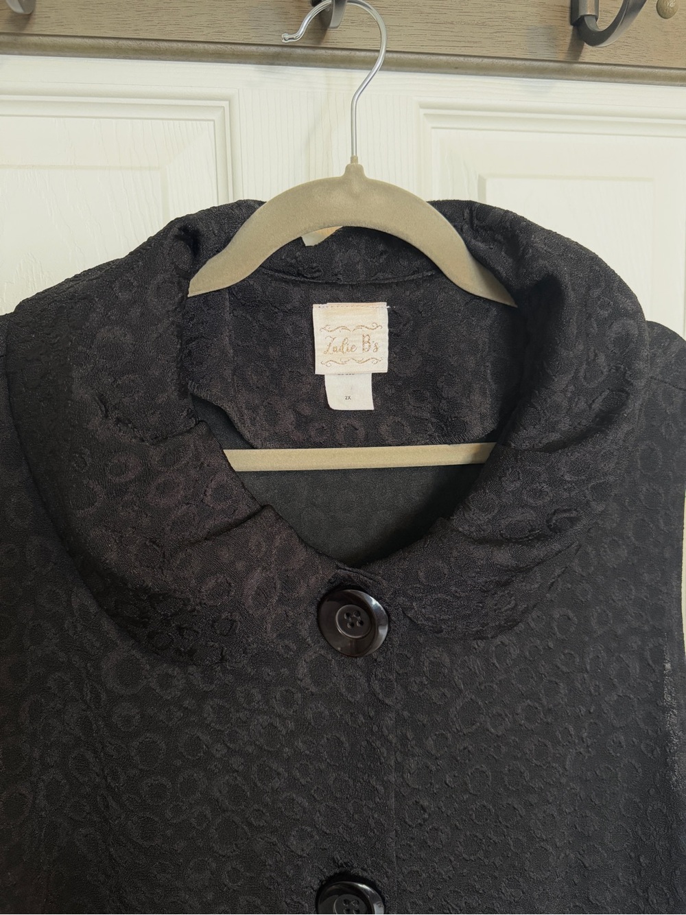 Zadie B Black Sleeveless Button Front Bubble Hem Dress Sz 2X Modest Chic Elegant - Picture 5 of 9
